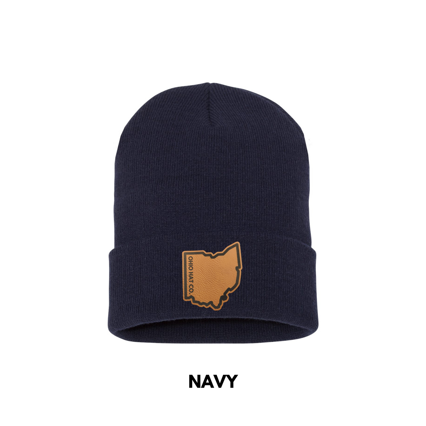 Customized Navy Cuffed Beanie