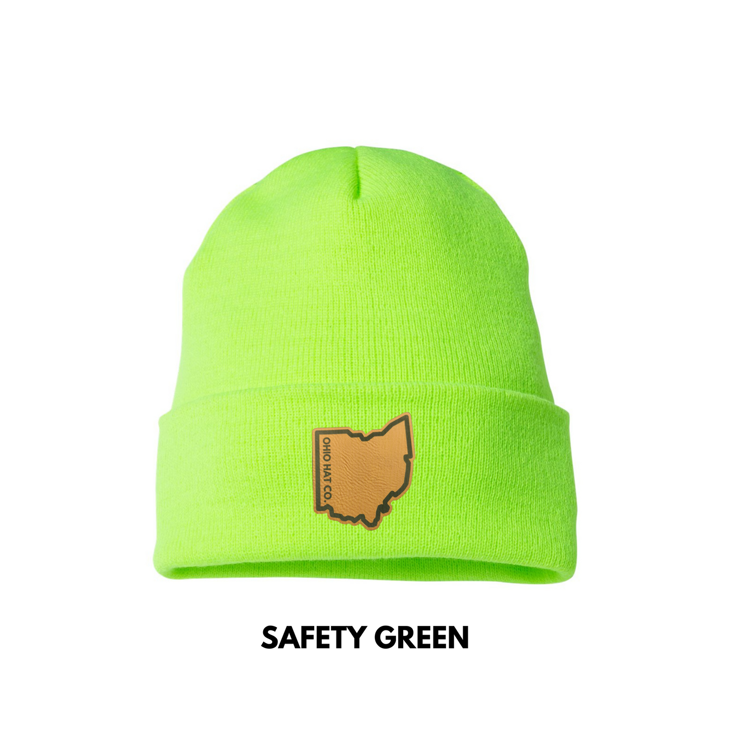 Customized Safety Green Cuffed Beanie