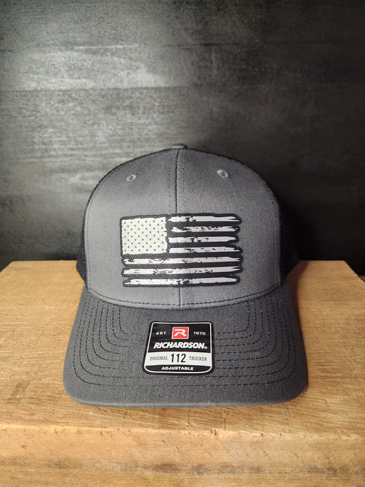 Distressed American Flag 112 Adult Hat